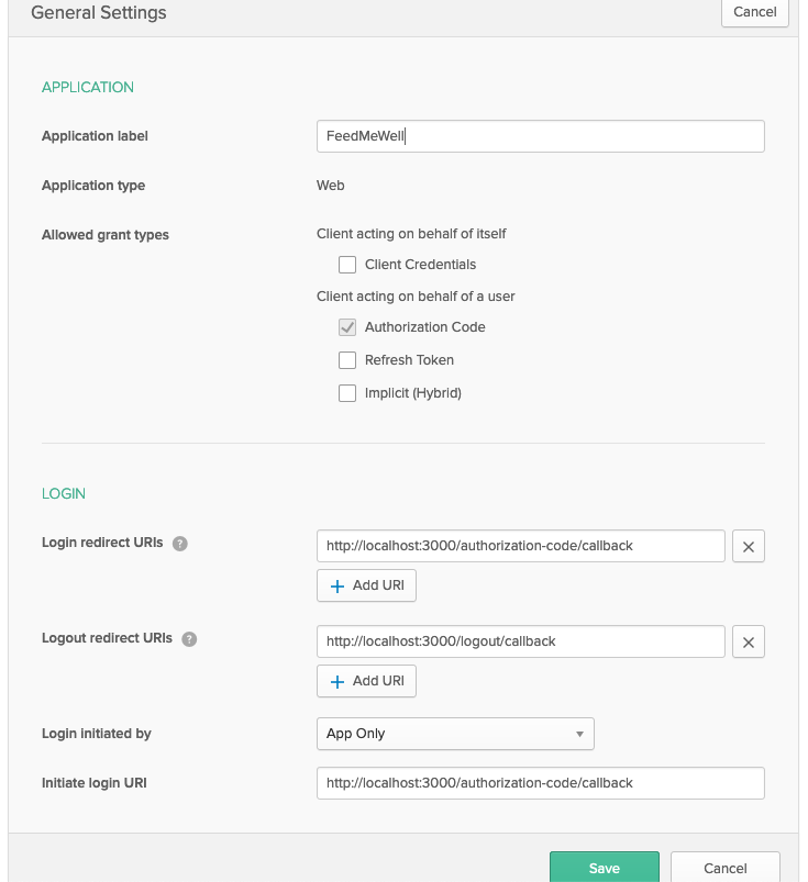 FeedMeWell Application Settings