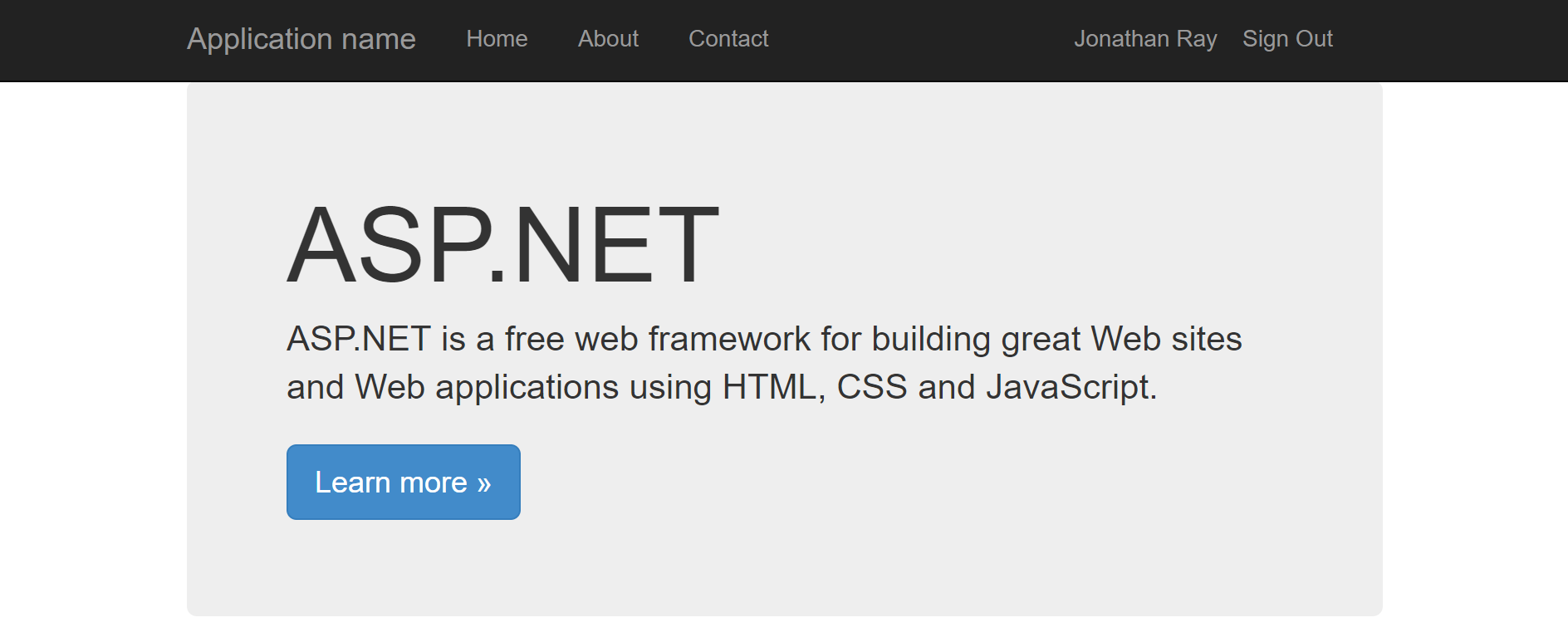 Application Successful Sign In