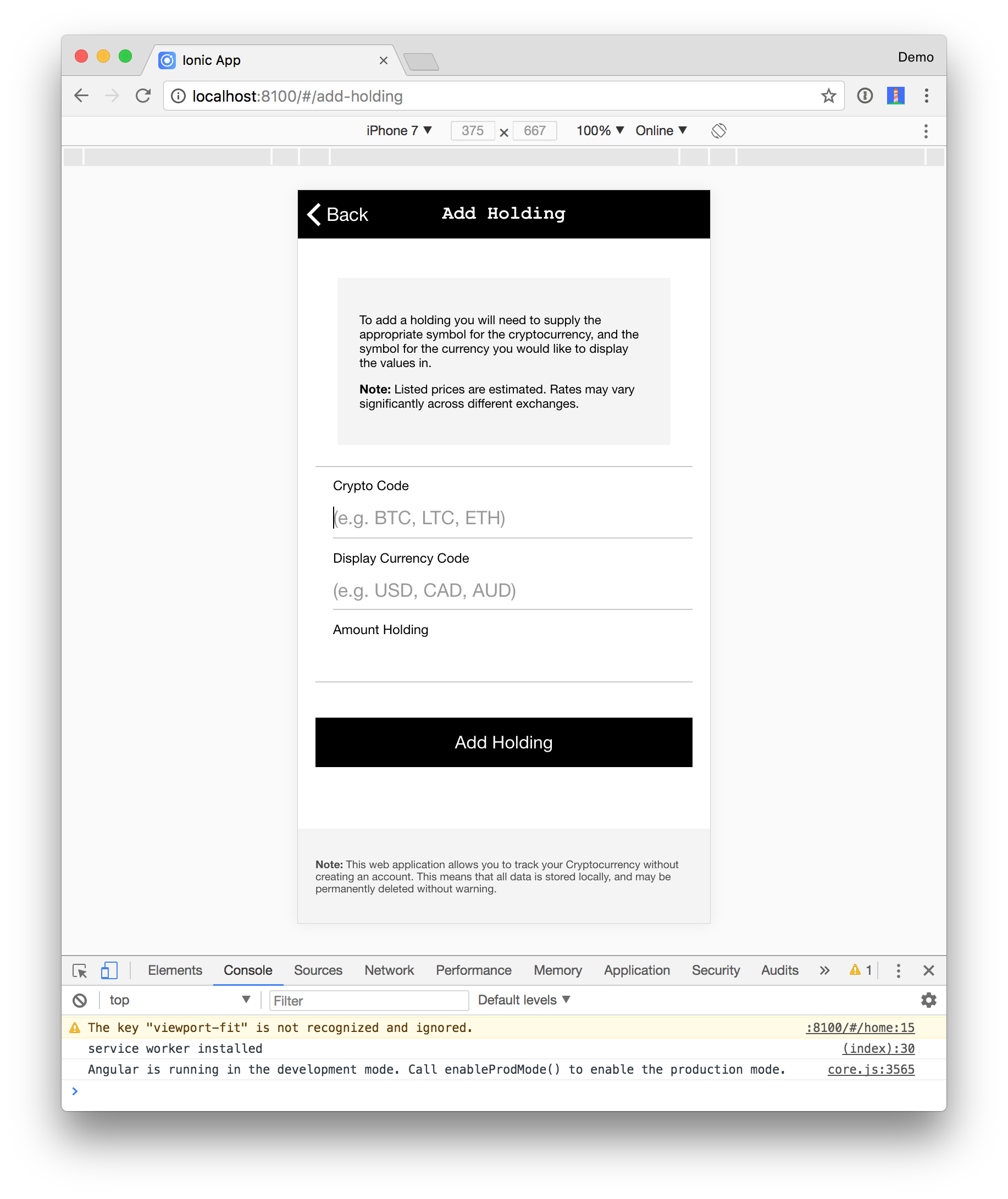 Crypto PWA - Add