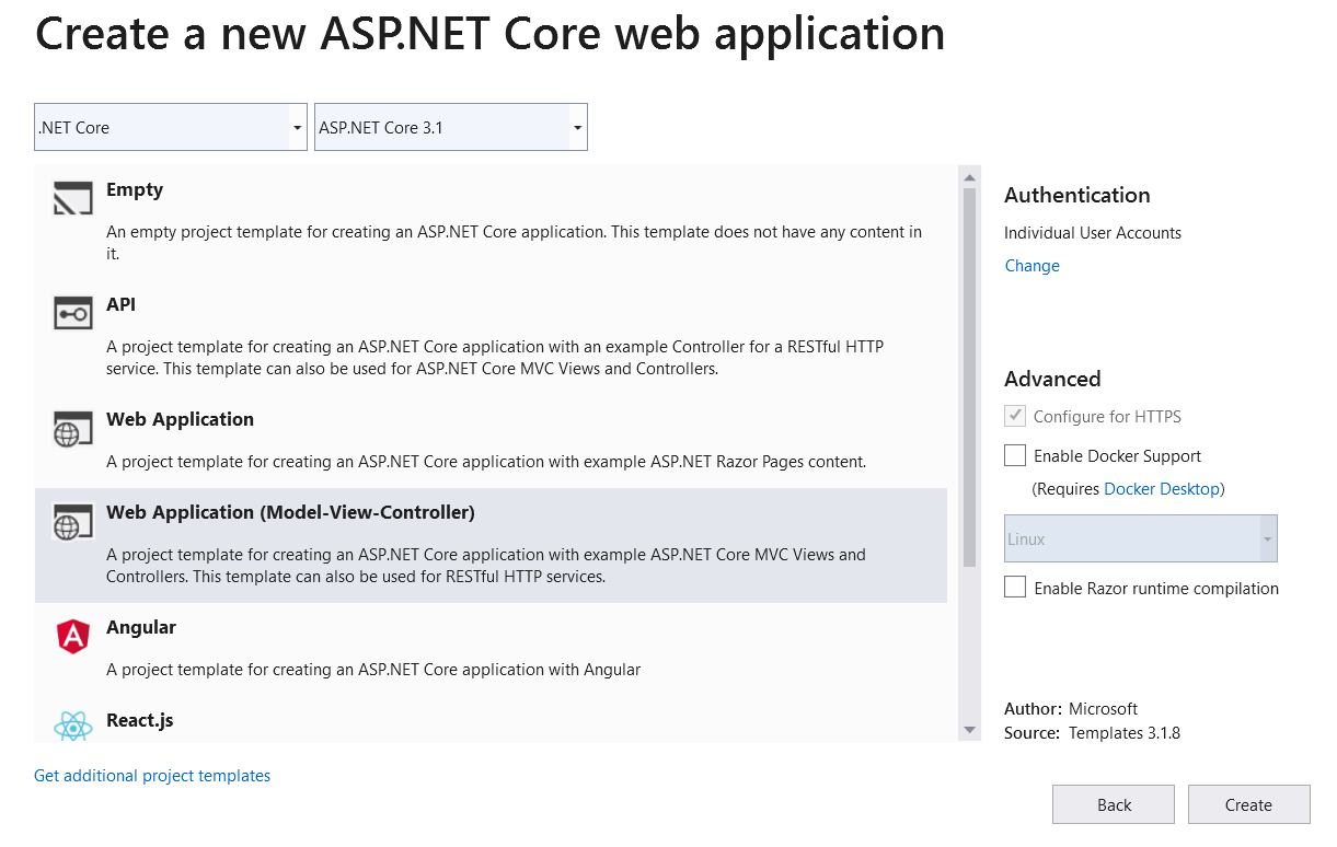 New .NET Core Project