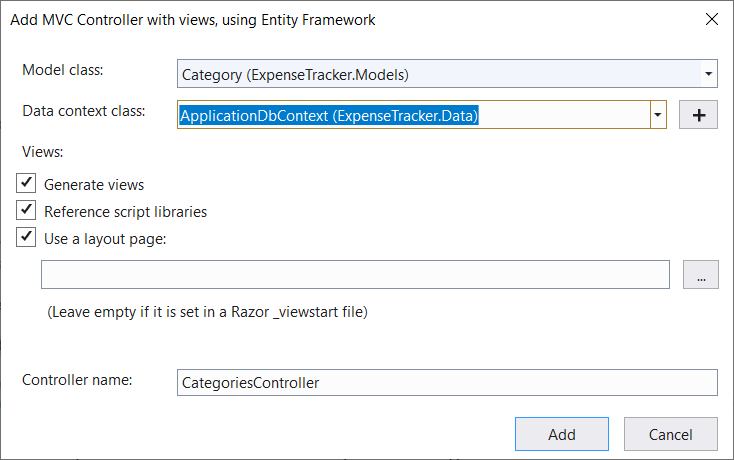 Add MVC Controller