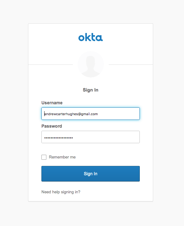 Okta Login Form