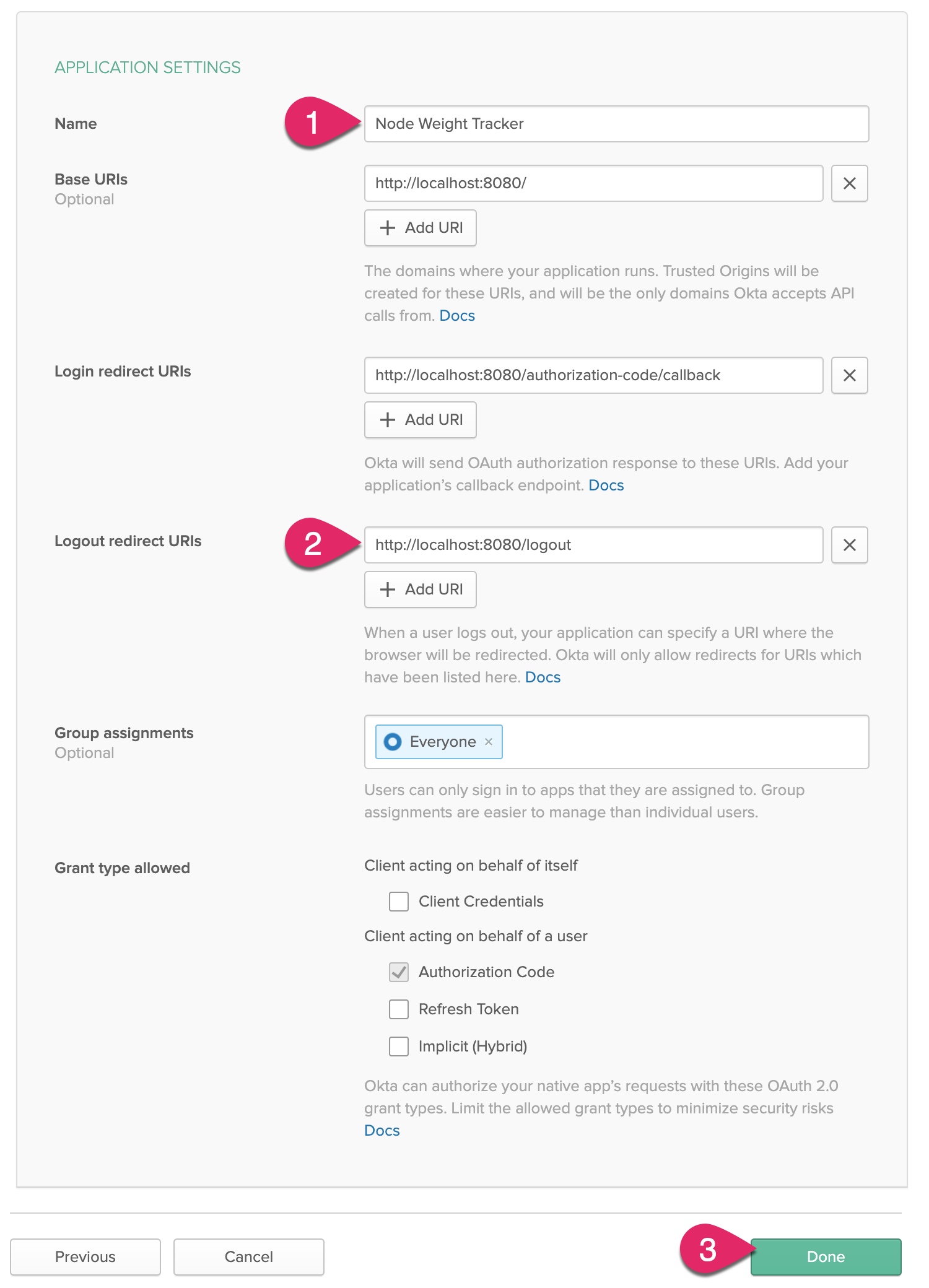 Web application settings