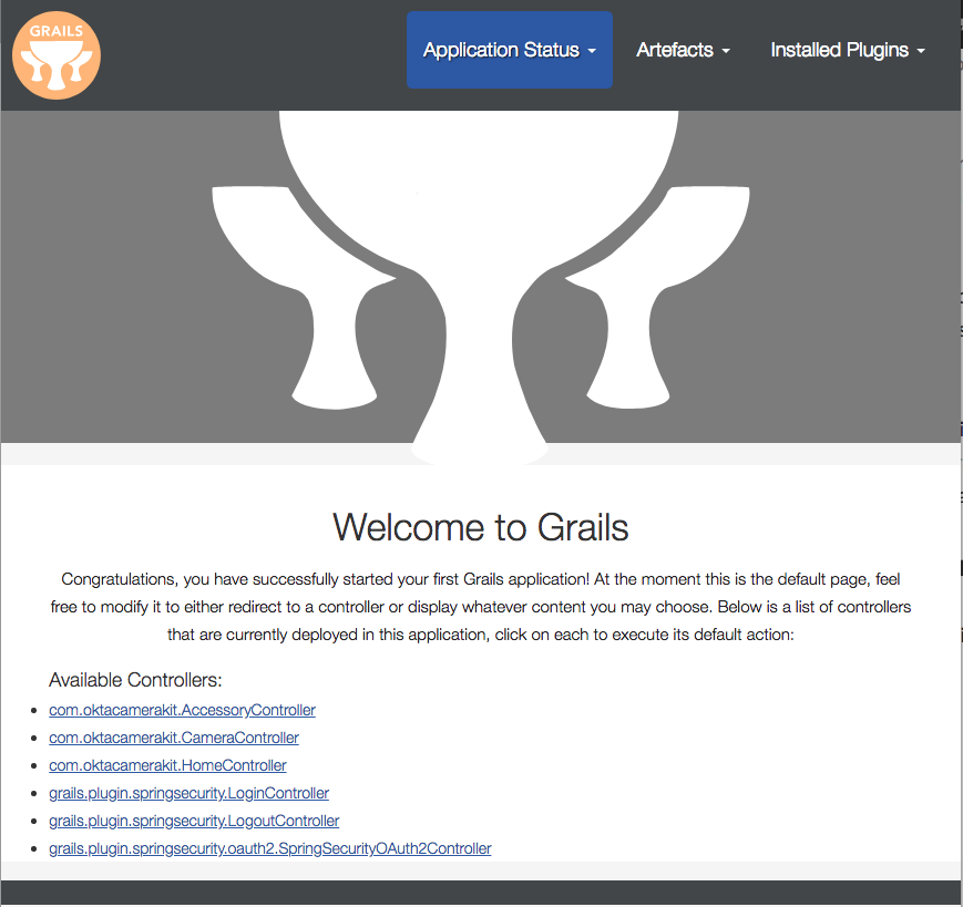 Grails default welcome view