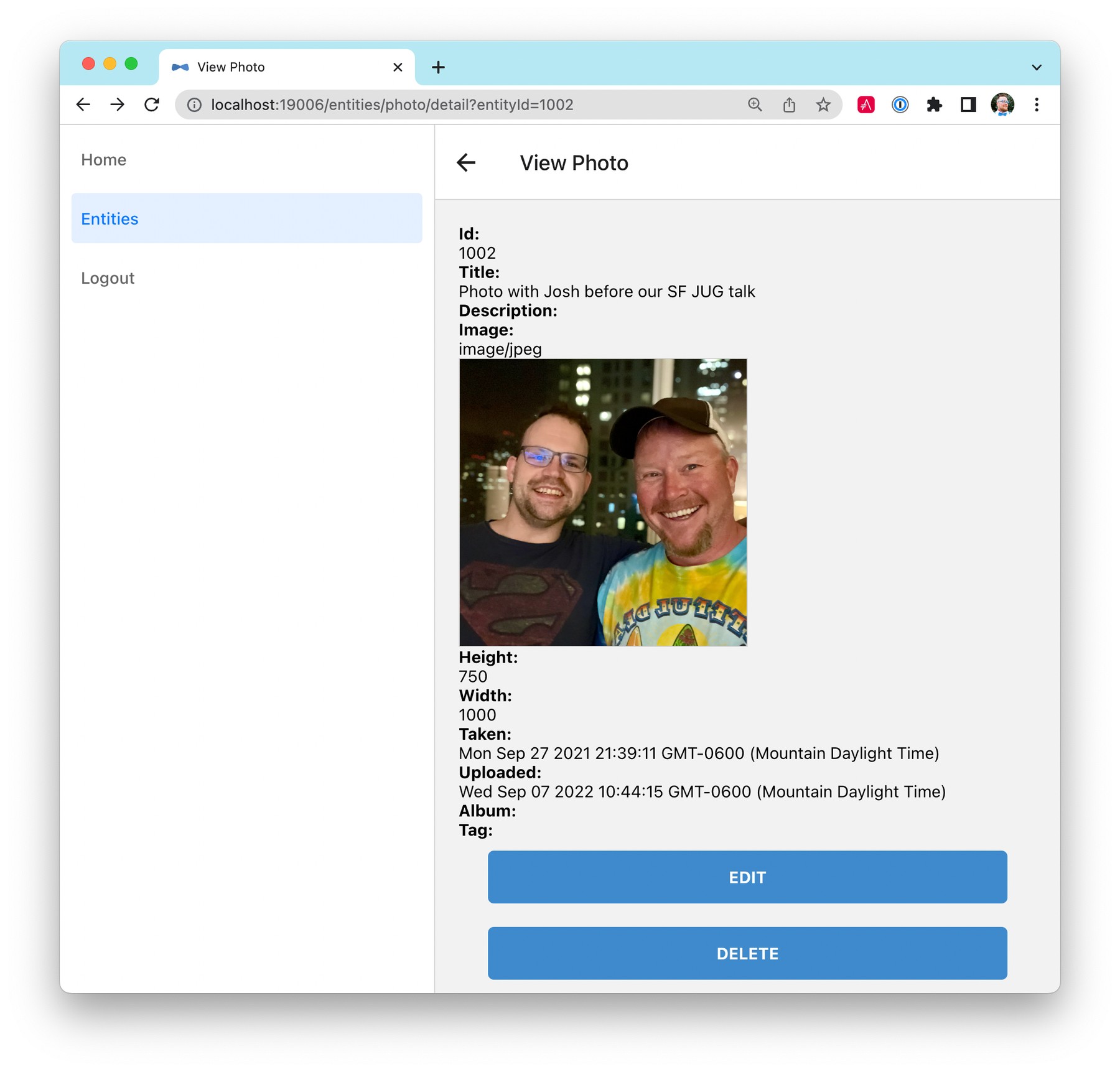 React Native photo with Josh