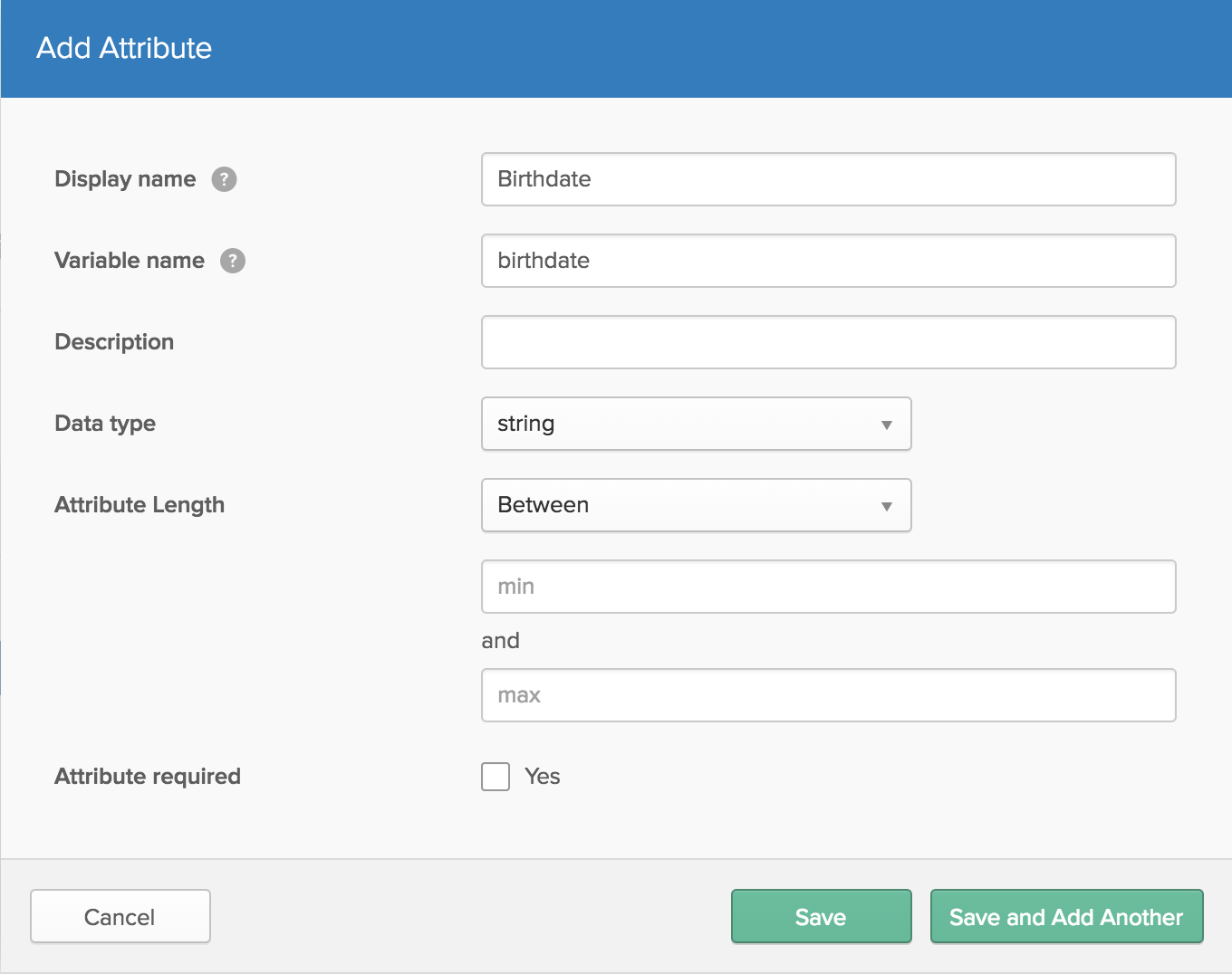 Add Birthdate Attribute