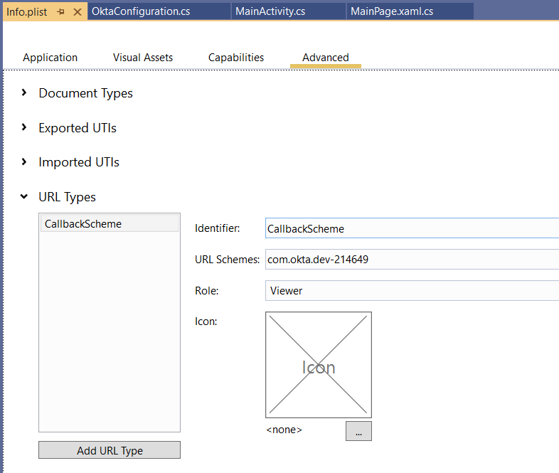 Xamarin info.plist platform setup