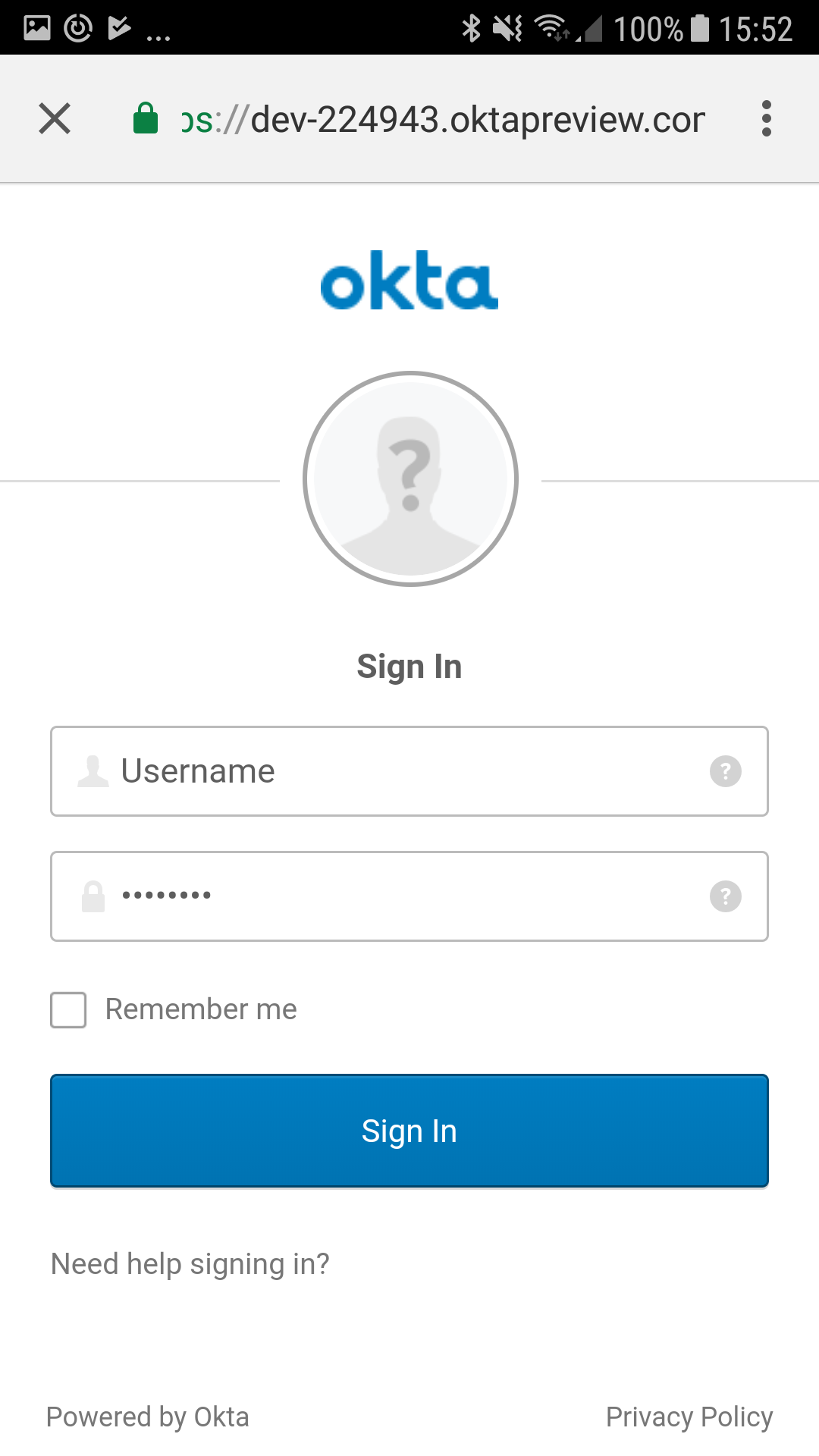 Okta Login